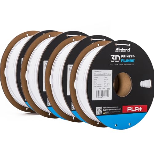 Image of INLAND Micro Center PLA Plus 3D Printer Filament 1.75mm, 4 Pack Filament Bundle - PLA Pro Filament Dimensional Accuracy + /- 0.03 mm - 4 Pack White PLA+
