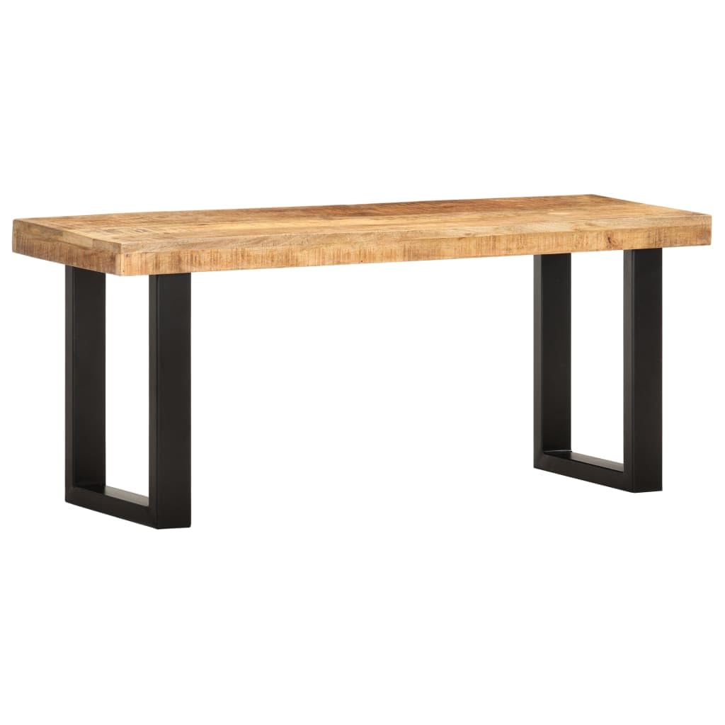 vidaXL Banc 110 cm Bois de manguier Brut Massif et Acier