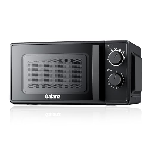 Galanz Microondas 20L P70T20L-VB, 700W Microondas con 6 niveles de potencia, temporizador de 0 a 30 minutos, fácil limpieza gracias a la bandeja giratoria de cristal, negro
