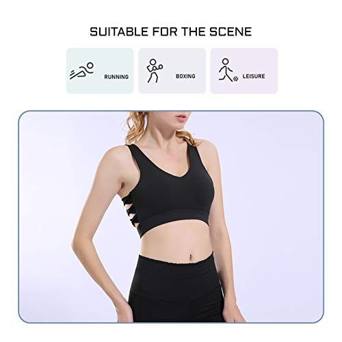 pedkit Sutiã esportivo feminino de secagem rápida push-up à prova de choque acolchoado corta-top bon