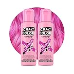 Crazy Color Vibrant Pinkissimo Semi-Permanent Hair Dye Duo. Highly Pigmented Magenta Conditioning & Oil Nourishing Vegan Formula | No Bleach or Ammonia | 200ml