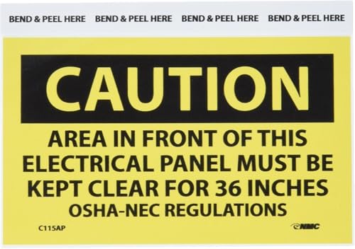 Panneau OSHA Caution en vinyle adhésif noir et jaune 12,7x7,6 cm lot de 5