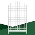 56.7"W x 97"H Vinyl Trellis Support for Outdoor Climbing Plants and Rose Vines, Durable Décor Lattice for Garden&Backyard, Lawn