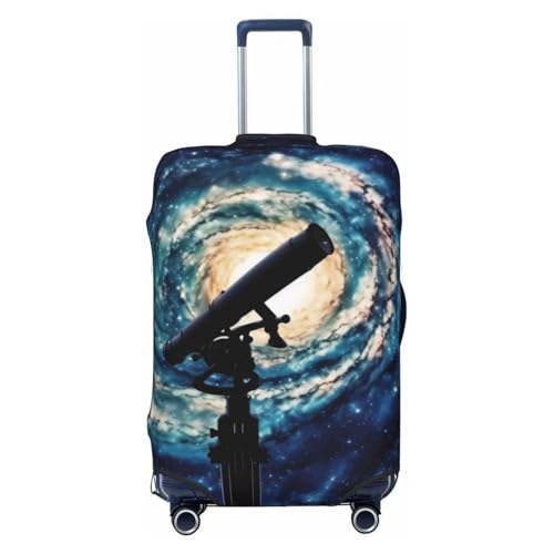 Space Galaxy With Telescope Print Luggage Suitcase Covers Elastic Washable Luggage Protector Luggage Covers For Suitcase