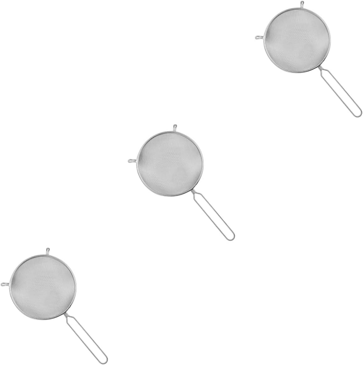 3pcs Stainless Steel Mesh Strainer Handle Slotted Ladle for Noodles Grease Separation and Food Serving Kitchen and Restaurant