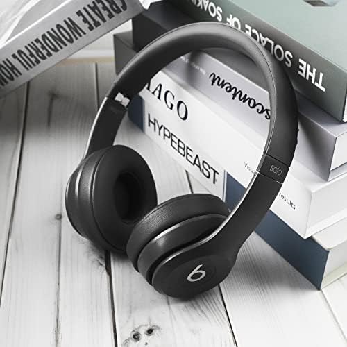 Krone Kalpasmos Earpad Replacement for Beats Solo 2 & 3 Wireless/Wired Headphone, Ear Cushion Premium Protein Leather Memory Foam with Kits, Superb Comfortable Easy to Install  Black