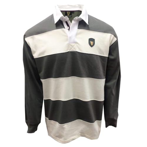 Guinness Langärmliges Rugby-Shirt mit Metallabzeichen in Zinn/Creme