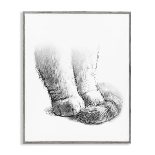 'Fluffy Cat Paws & Tail'| Framed Giclee Art