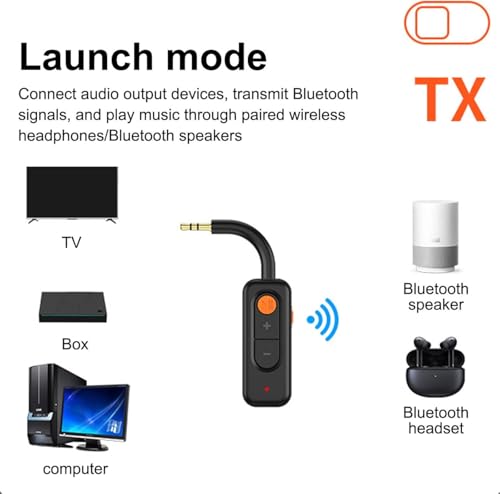 Image of Tobo Bluetooth Transmitter Receiver 2-in-1 Bluetoot 5.4 Audio Adapter, Mini Wireless 3.5mm AUX Bluetooth Adapter for Home Car Airply PC Audio Music Headphones TV Speakers TD-1424WA