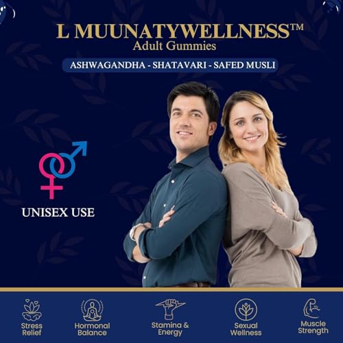 Image of Daily Wellness Ashwagandha Gummies for Men & Women | Stress Relief, Energy & Vitality Support | Mixed Fruit Flavor | No Added Sugar | Vegan | Gluten free | 30 Gummies | Ashwagandha, Shatavari & Safed Musli