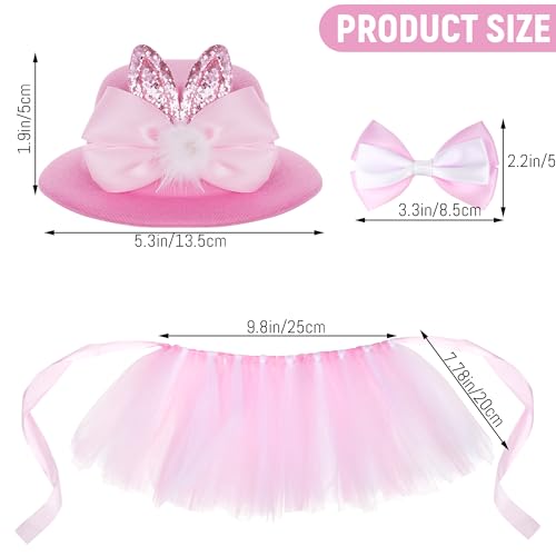 Set de disfraz de Pascua para perro y gato 3 piezas rosa miniatura 2