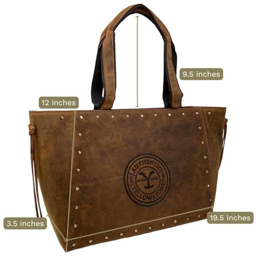 Bolso tote de cuero occidental Myra para mujer – Bolso de mano oficialmente licenciado de Yellowstone con tachuelas miniatura 3