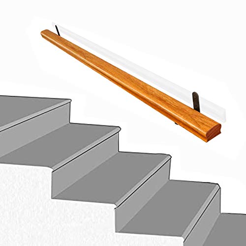 Main courante d'escalier murale bois rampe loft 150cm jardin