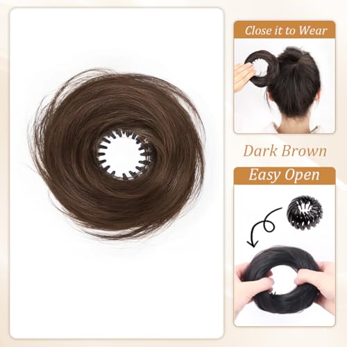 Postiche queue de cheval marron clair pour un chignon parfait au bureau