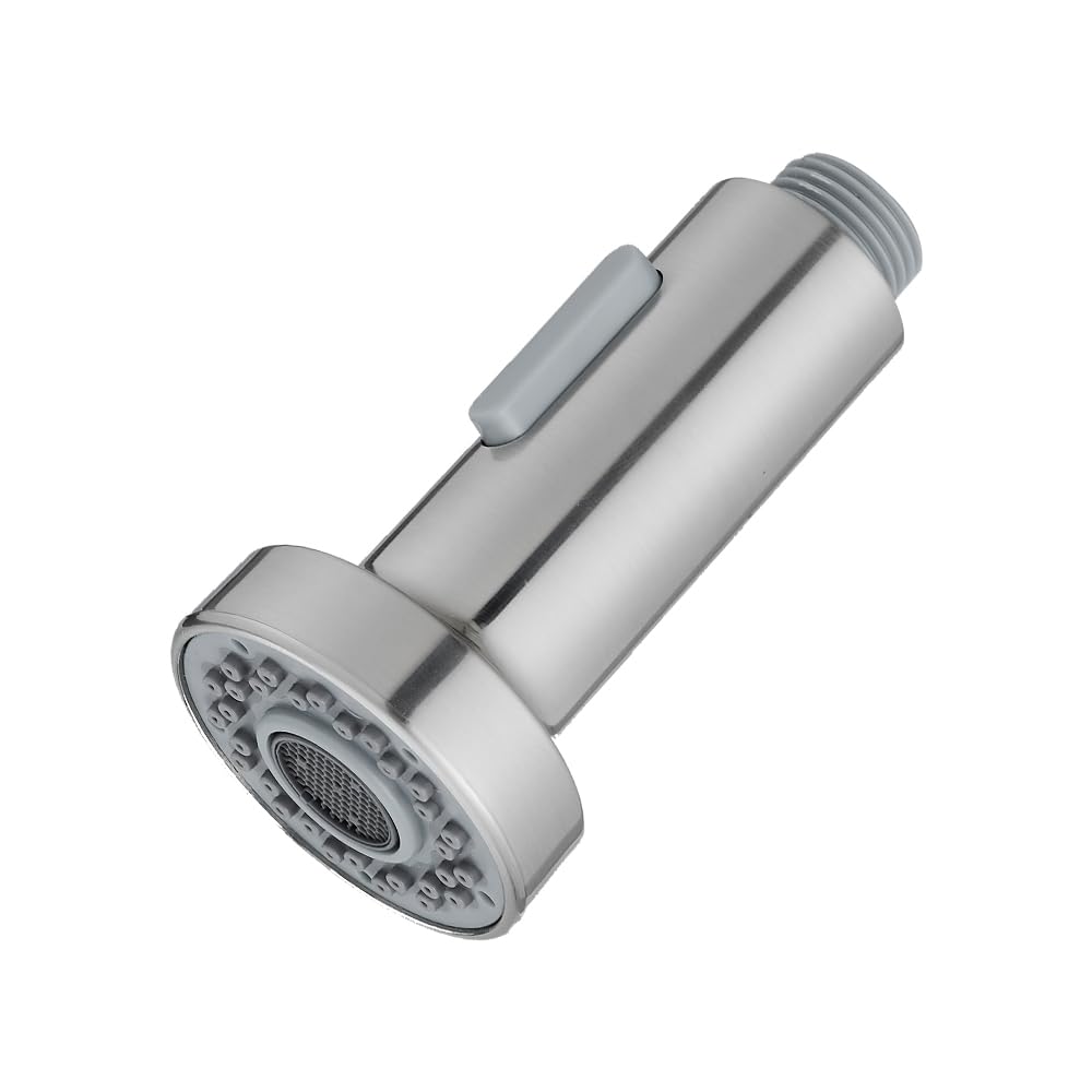 Heable Replacement Kitchen Tap Pull Out Spray Shower Head 2 Function Universal G 1/2-inch Brushed Nickel Finish