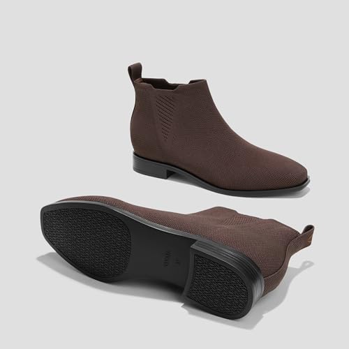 Image of VIVAIA Ryan Slip-On Chelsea Boots for Women, Square Toe Ankle Boots, Water Repellent Comfortable Low Heel Booties for Daily Outfit