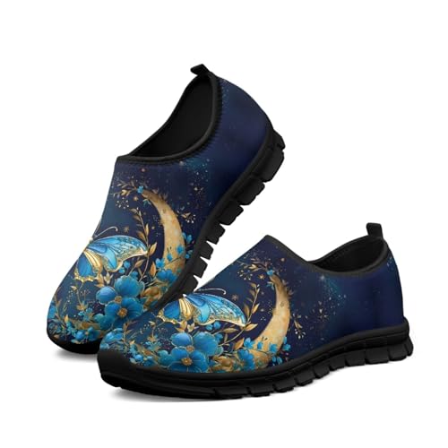 Butterfly Pattern Casual Shoes for Women Slip on Running Sneakers, Lightweight Loafers Sport Shoes2