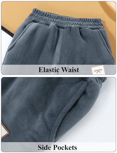 Happy Cherry Boys Sherpa Fleece Lined Pants Kids Sweatpants Toddler Winter Warm Snow Pants for Girls Corduroy Joggers Pants3