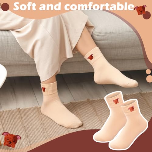 Image of Eurzom 10 Pairs Socks Womens Crew Elastic Ankle Length Cotton Socks Aesthetic Cute Lightweight Low Cut Gifts for Women