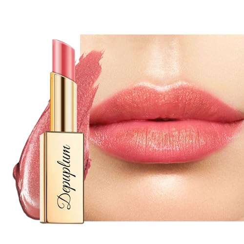Depuplum Rose Pink Lipstick Moisturizing for Women Shimmer Tinted Lip Balm Hydrating Nourishing Lip Gloss Vegan& Cruelty Free Lip Makeup, ZG120 Peace