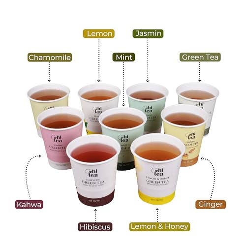Image of HI TEA Lemon Green Tea | Just Add Hot Water | Instant Green Tea Cups | 8 Cups /Box