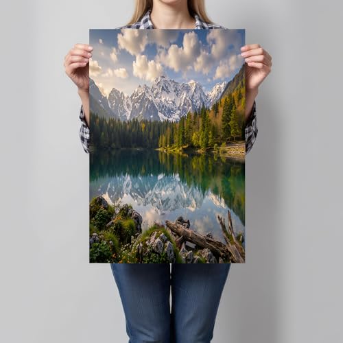 Art mural sur toile de paysage scandinave pour grand salon moderne 80x120 cm