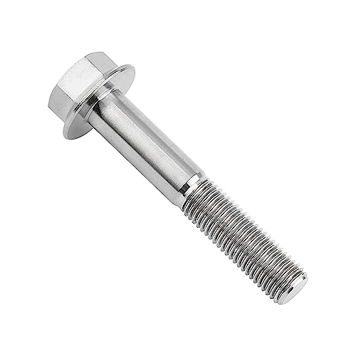 Image of Ti Screws M10 x 20 25 30 35 40 45 50 55 60 65 70 75 80 90 100mm 1.25 Pitch Titanium Flange Hex Bolt Pack of 4 (Silver, M10x60mm)