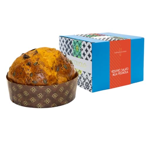 Cannavacciuolo | Vesuvio Salato alla Pizzaiola con Pomodorini Secchi, Olive, Grana Padano DOP, Basilico e Origano, lievitato salato da 500g