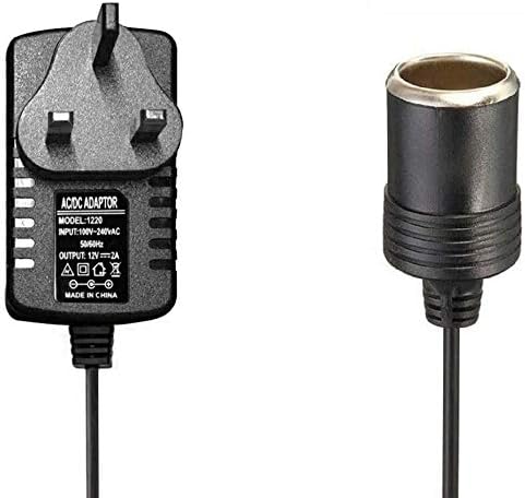 YOOUS Car Power Inverters, 240V 2A AC Mains To 12V DC Car Converter, UK 3-Pins Plug, Black