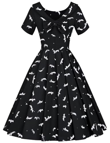 Image of GownTown 1950s Vintage Womens Dress Bowknot Audrey Hepburn Style Party Dresses