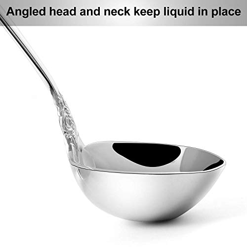 Keawell Gorgeous 1 Oz. 18/10 Stainless Steel Gravy Ladle, Antique Small Ladle For Stirring, Mirror Finished Soup Ladle Spoon And Dishwasher Safe  thumb #2