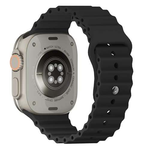 HeiKe Pulseira de silicone Ocean compatível com Apple Watch Ultra 2 SE 10, 9, 8, 7, 6, 5, 4, 3, 2 e