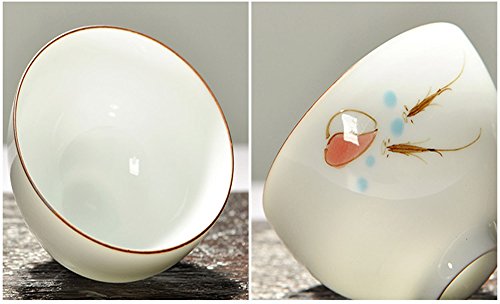 Toim China Characteristic Exquisite Hand-Painted Ceramic Tea Cup Set Kung Fu Tea Cups, Set Of 6, Gift Box Packaged #TOP3