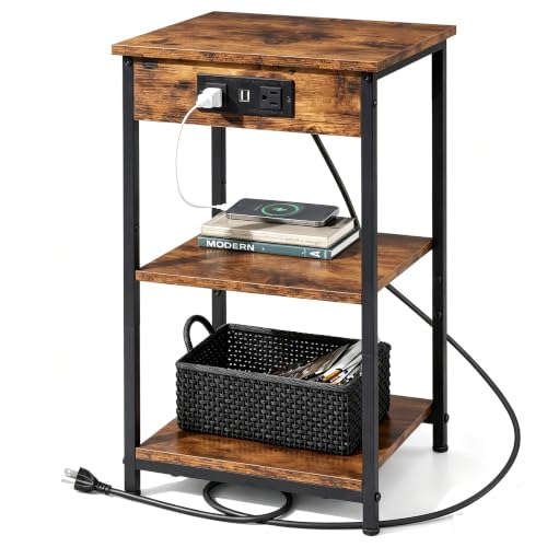 WLIVE Adjustable Shelf End Table