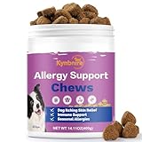 Kynbnire Dog Allergy Chews for Itchy Skin and Seasonal Allergies, Dog Allergy and Itching Skin Relief with Probiotics and Turmeric, Allergy Paw Relief and Dogs Coat Immune -160ct