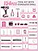 Cordless Drill Set 154 Pcs, 21V Power Drill with Tool Kit, Storage Bag, Electric Drills for Women, Precision Screwdriver set, Magnetic Tool Belt, Hand ToolBox, Drills Brush (Pink)