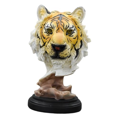 Generic Tiger Head Sculpture, Modern Statue Tabletop Decoration Animal Head Figurine for Entryway