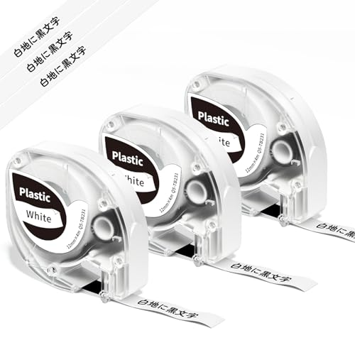 Phomemo P12 P12-Pro ���x���e�[�v ���n������ LetraTag LT-100H/LT-100H Plus �p LetraTag ���x�����[�J�[ ���t�B�� �v���X�`�b�N �e�[�v �ƌ݊���������A12mm x 4m �u���b�N �I�� �N���A-