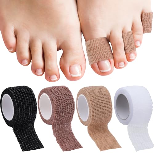 Deozu 4 Rolls 1 Inch Self Adhesive Bandage Wrap, Elastic