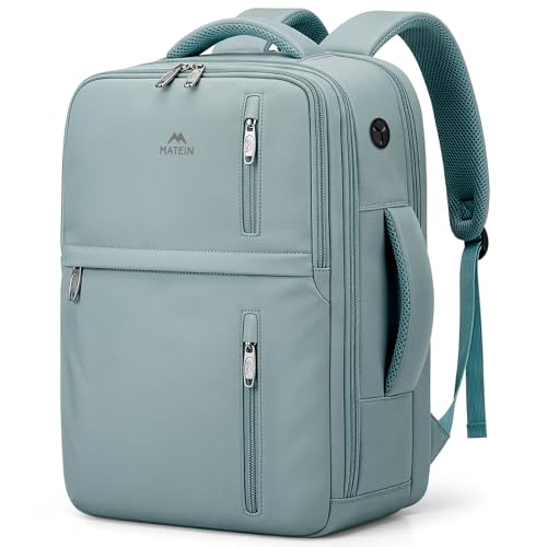 MATEIN Ryanair Handgepäck 40x30x20 mit Nassfach 24L Rucksack Handgepäck Flugzeug Leicht Ryanair Rucksack 40x30x20 Klein Reiserucksack Damen mit Laptopfach Travel Backpack für Weekender Pfauengrün