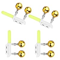 Jognee Knicklichter Angeln | 4 Stück Angel-Alarmglocken | Nachtlicht Knicklicht Angeln | Fluoreszierendes Rod Tip Glow Sticks für Angeln (Universal CR425 Batterie/Ohne Batterie)