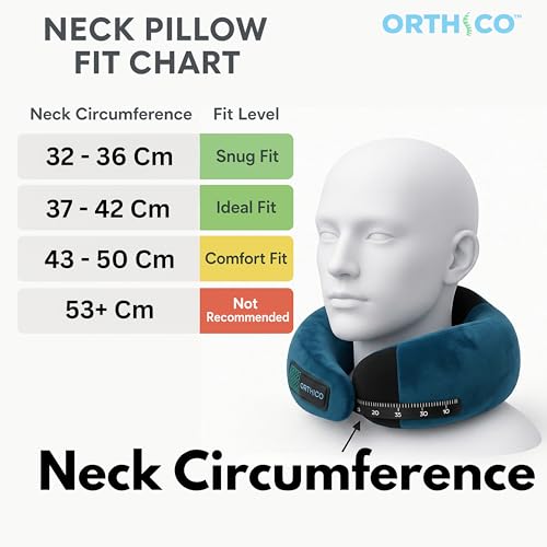 Image of Neck Pillow for Travelling with Cooling Gel Memory Foam, Ergonomic Travel Neck Pillow and Neck Pillow for Car, Compact Travel Pillow for Flight and Office Chair Support (Dark Brown)