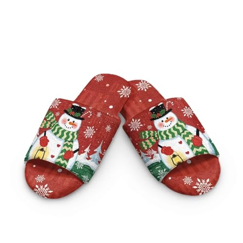 Fuzzy Open Toe Slippers for Women and Men Cotton Slide House Shoes Flat Slides for Indoor Size 5-12 US White Sole