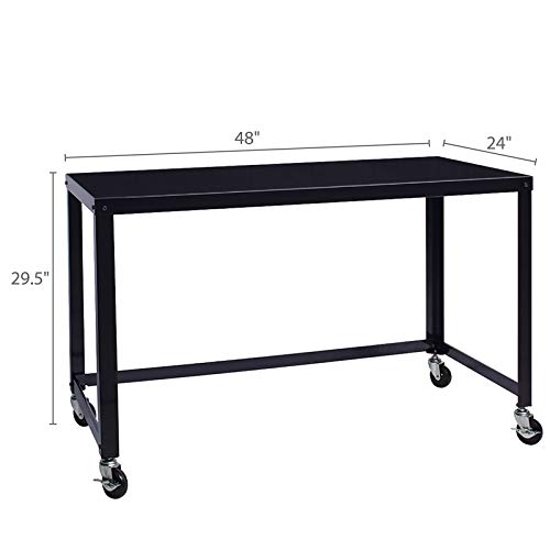 Office Dimensions 21647 White Rta 48" Wide Mobile Metal Desk Workstation Home Office Collection #TOP2