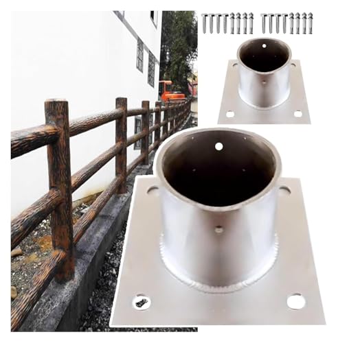 Post Anchor, Deck Base, Fence , Pier Mount Adapter, Embedded Stainless Steel Support, Outdoor Light Fixtures(Dia 110mm(4.3in),2 