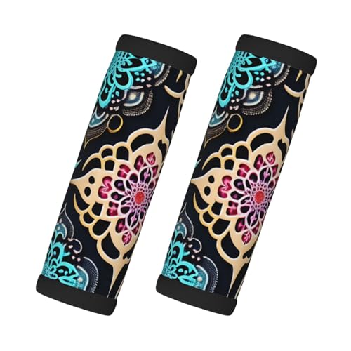 Paquete de 2 fundas de agarre de viaje con patrón de encaje para maletas, asas de mochila