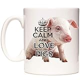 Taza de regalo de cerdo rosa de 325 ml, apta para lavavajillas y microondas.