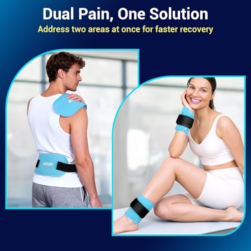 Image of Comfytemp Gel Ice Packs for Injuries Reusable, FSA Eligible HSA, Hot Cold Compress Soft Ice Packs, Pain Relief for Ankles, Knees, Wrist, Shoulders, Back and More, Recovery Items for Men Women, 2Packs