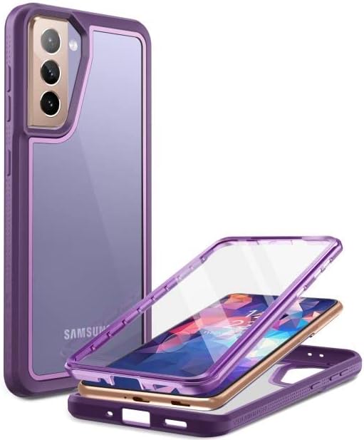 YOUMAKER Aegis Series for Samsung Galaxy S21 Plus case, Full-Body with Built-in Screen Protector Rugged Clear Case for Galaxy S21 Plus 6.7 Inch -Violet