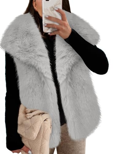 Gilets surdimensionnés en fausse fourrure pour femme veste d'hiver sans manches